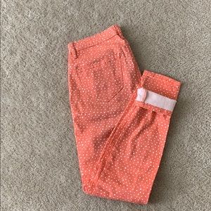 Orange polkadot jeans